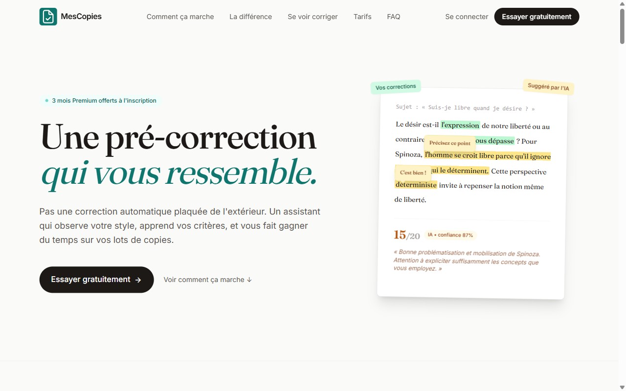 Aperçu du site MesCopies